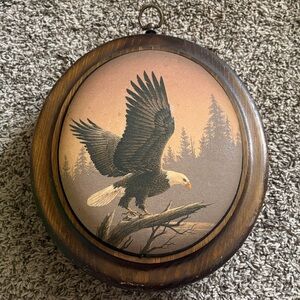 Vintage “Sugar Coated” Rustic Bald Eagle Wooden Wall Decor